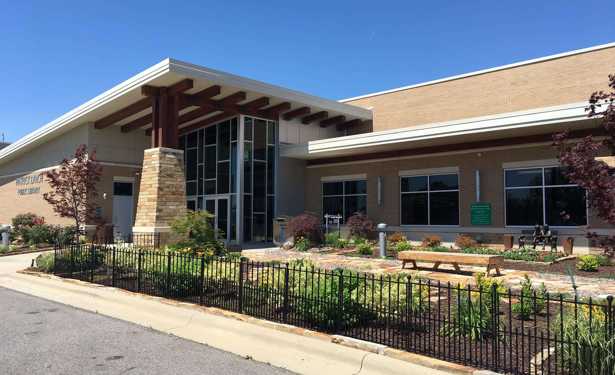 Corner view of Patrick Lynch Public Library