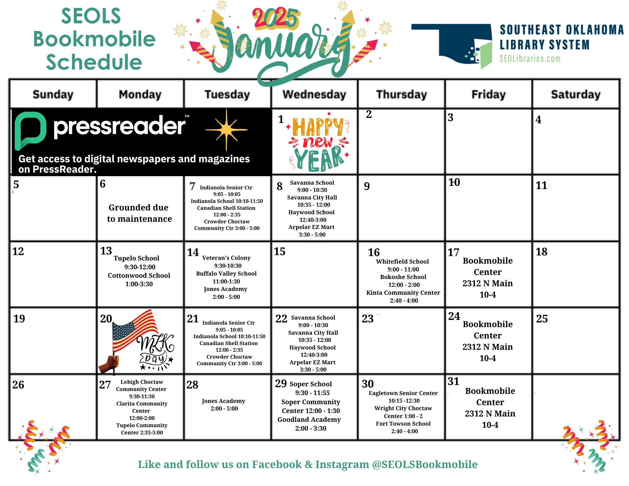 January 2025 Schedule