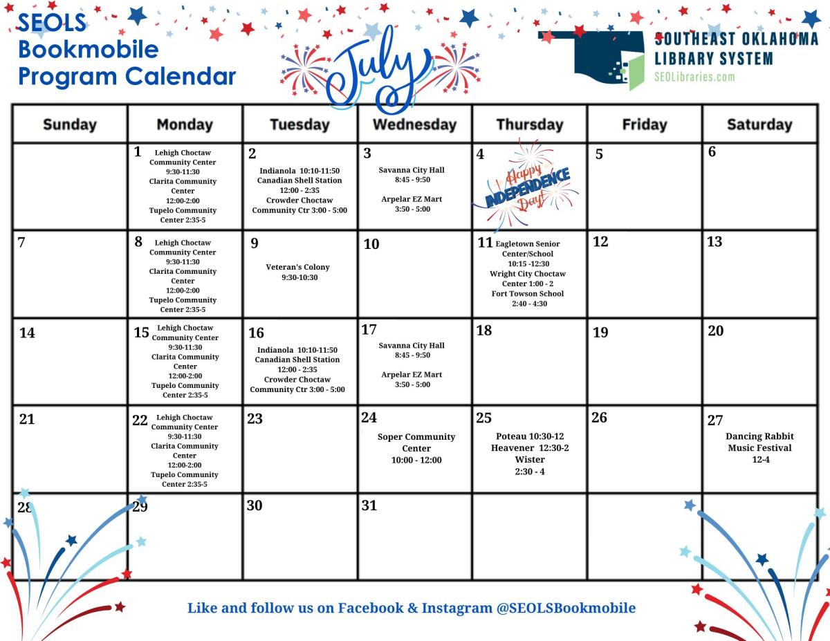 Bookmobile Calendar